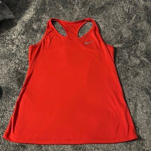 Nike dri-fit racer back tank top; red; women’s medium